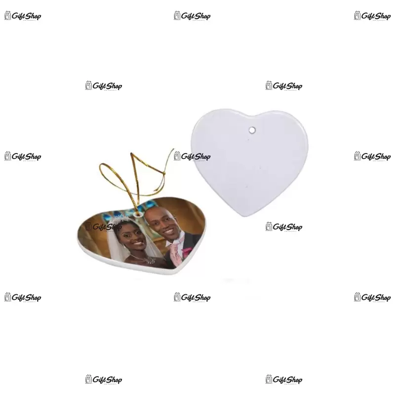 Ornament din ceramica inima, personalizat